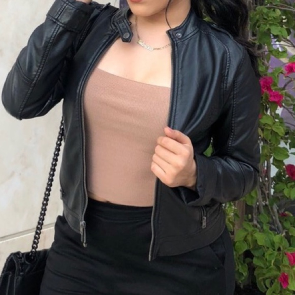 Black leather jacket